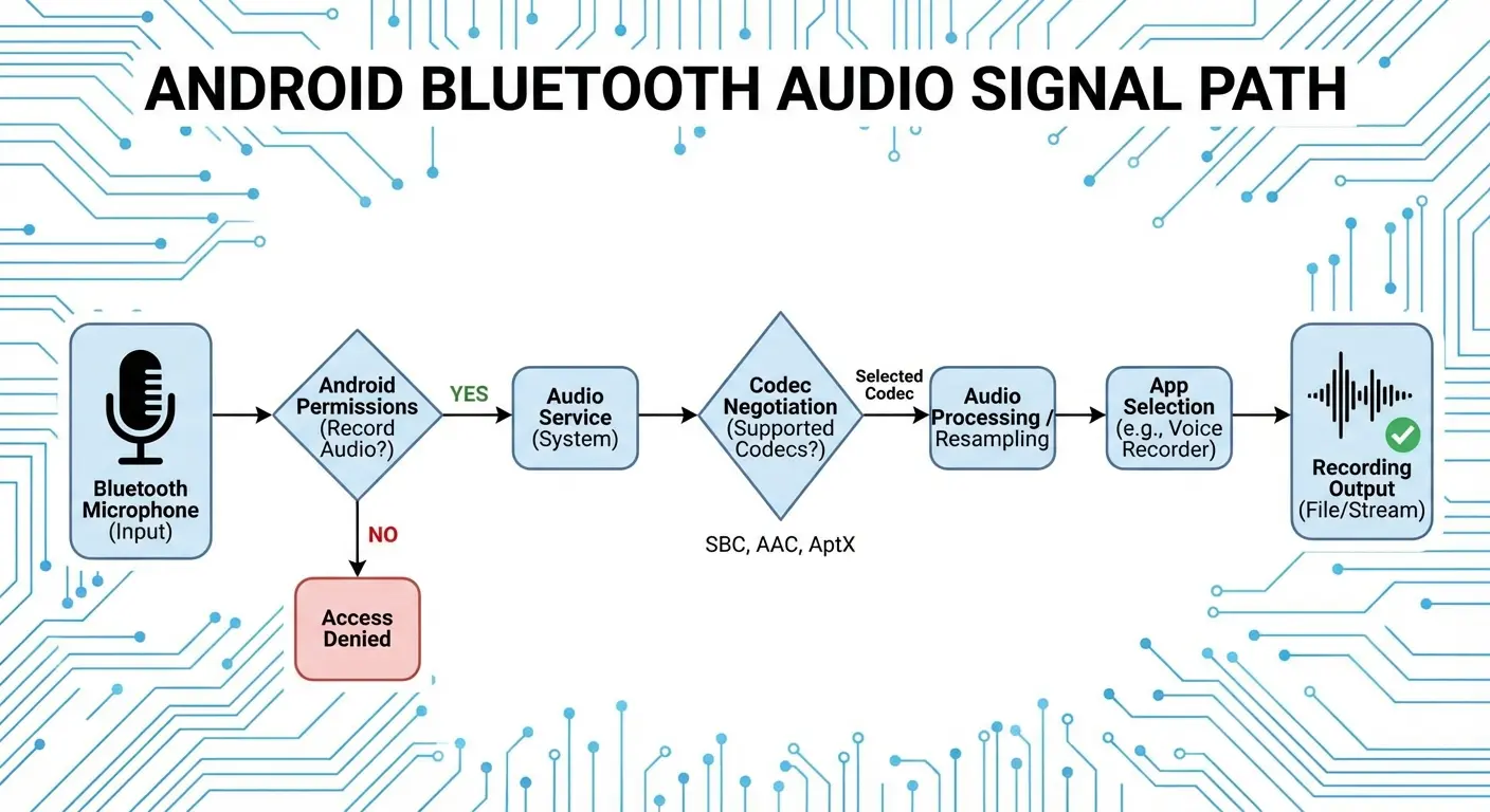 Smartphone recording app interface with microphone settings
