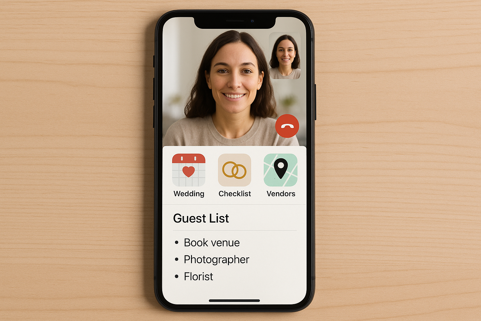 Modern wedding with technology elements