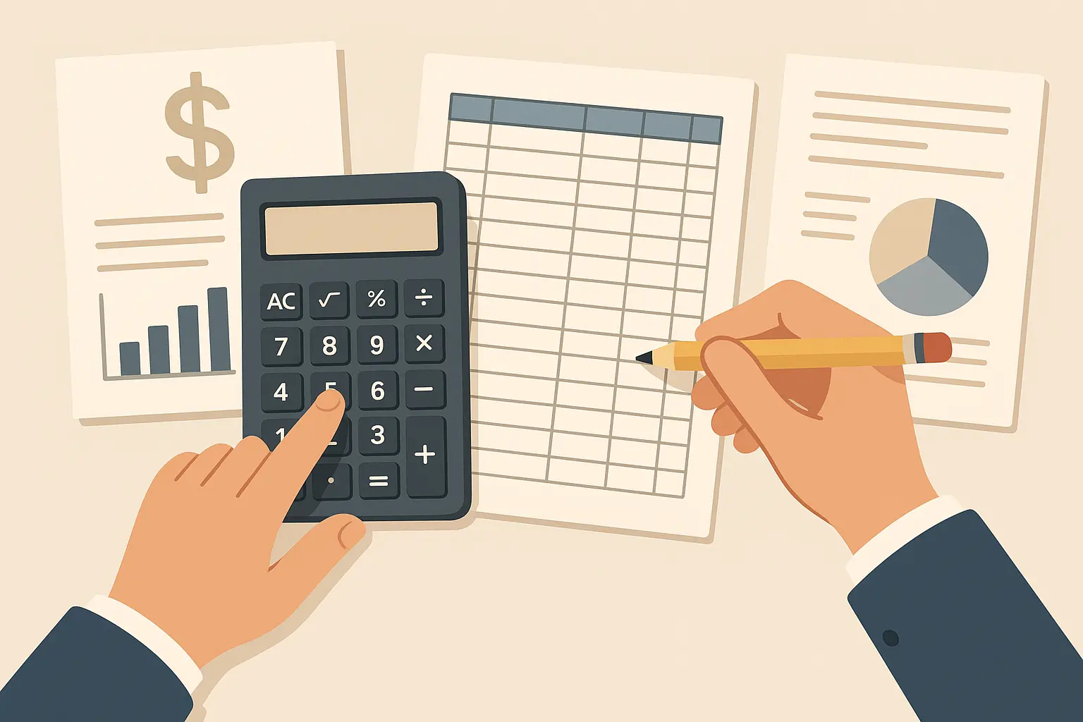 Manual calculation worksheet for salary inflation analysis