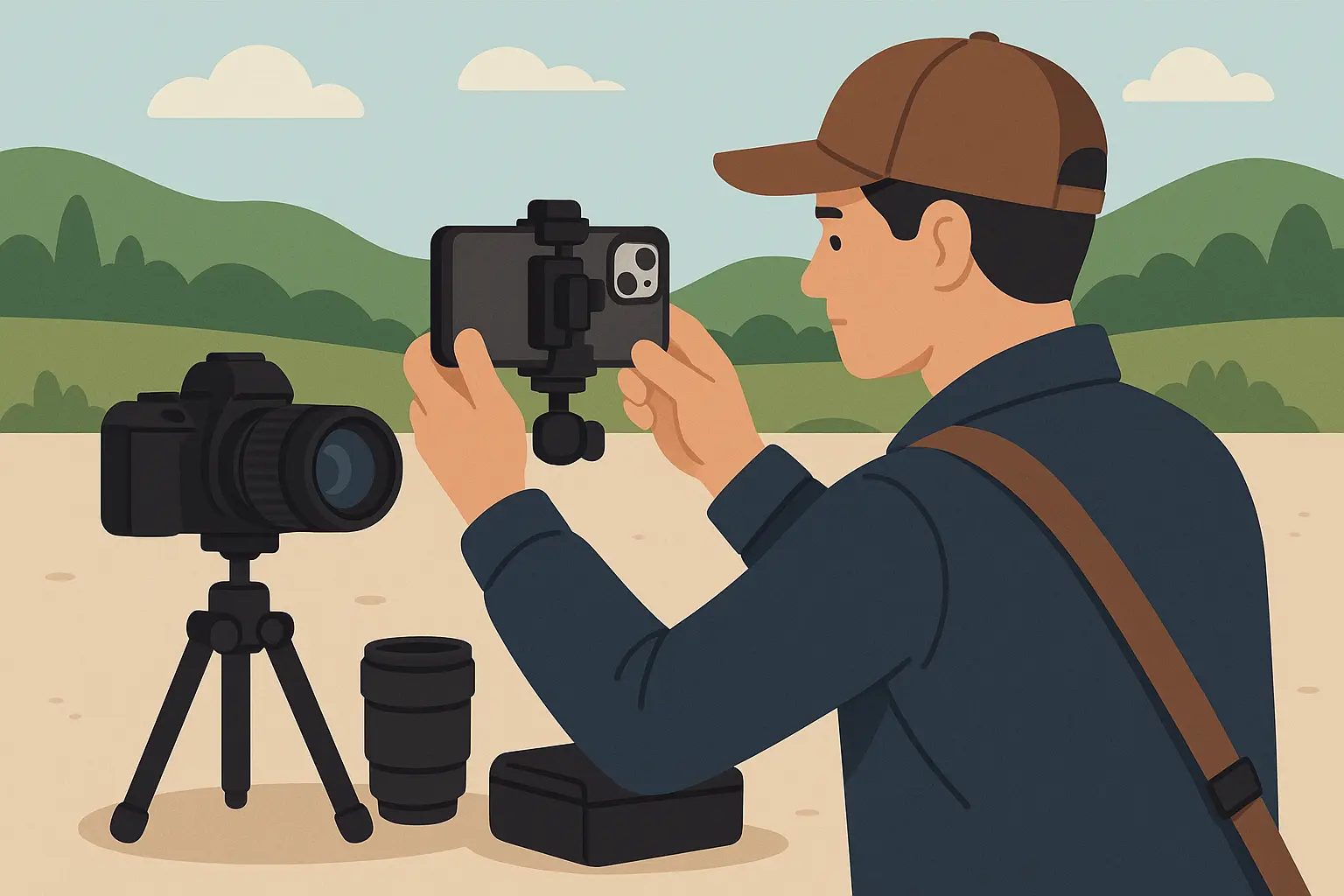 Professional using Rokform mount system
