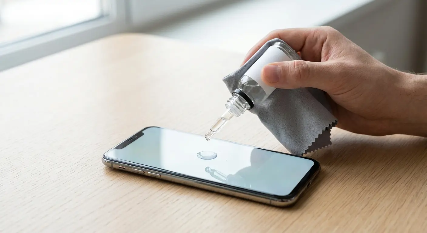 Liquid screen protector application process