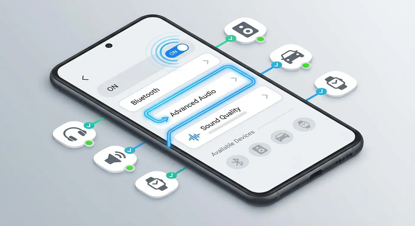Android Bluetooth settings menu showing advanced options