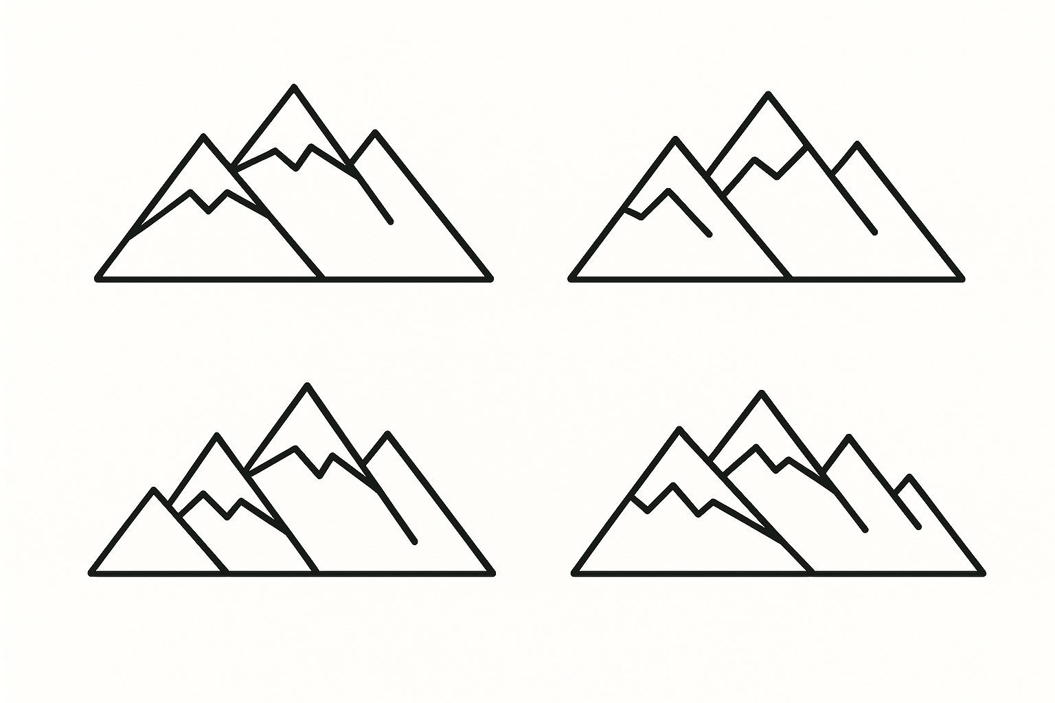 Minimalist gradient mountain horizon wallpaper