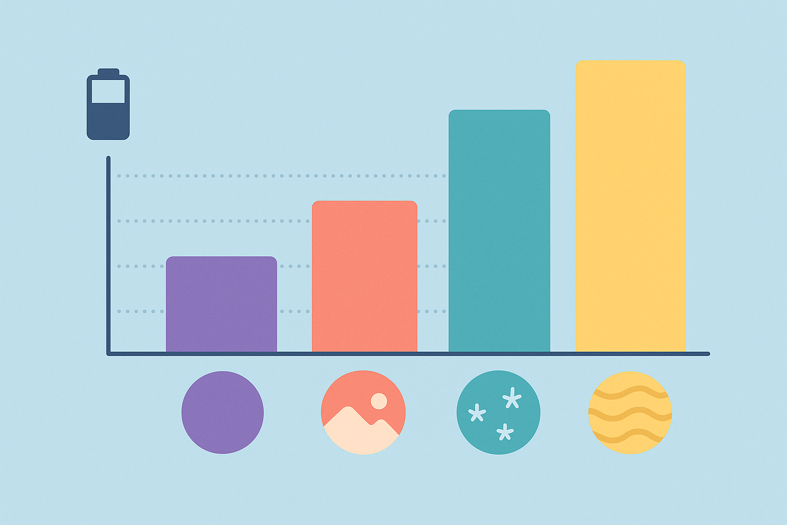 Performance analysis chart comparing different wallpaper categories
