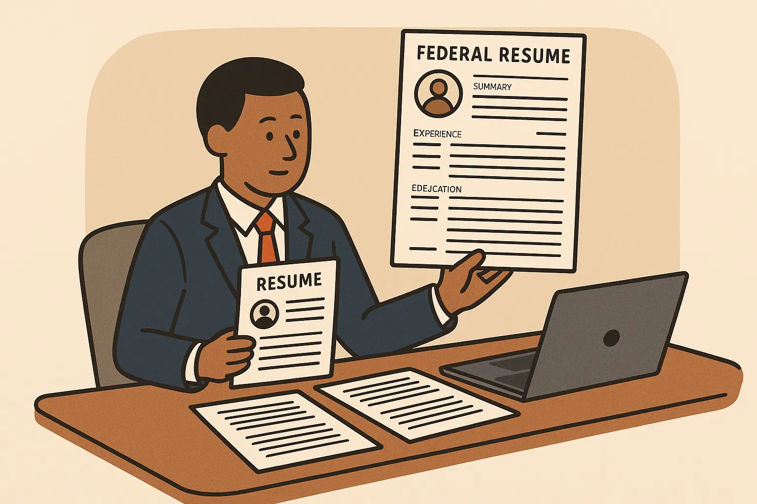 Federal resume template format comparison