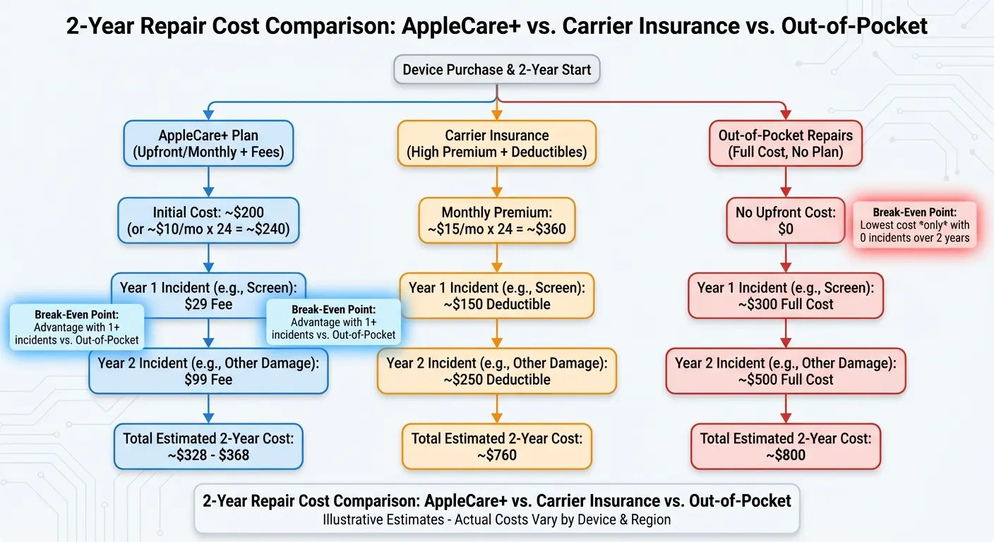 AppleCare cost comparison chart
