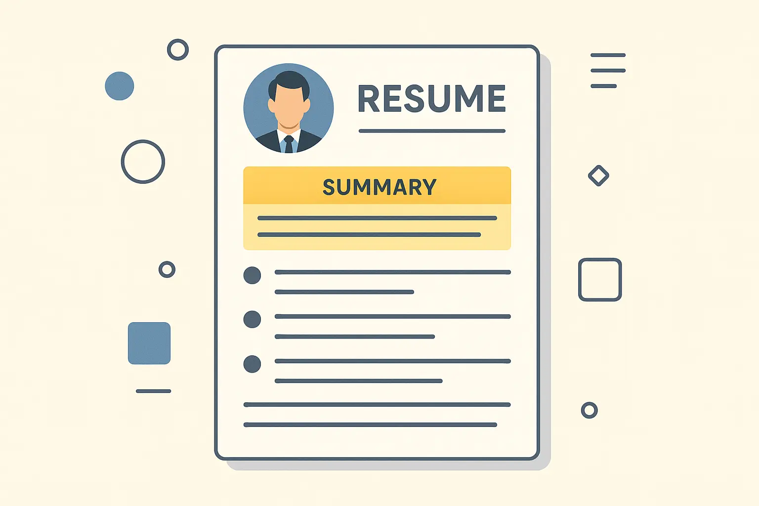 Resume summary positioning and layout example
