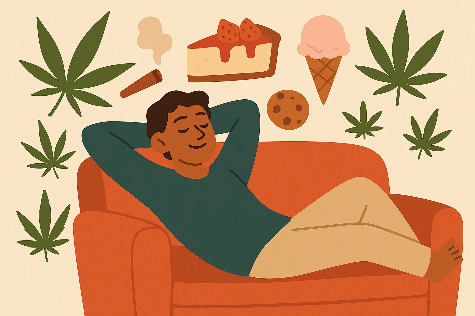 Cannabis user relaxing with Ice Cream Cake strain