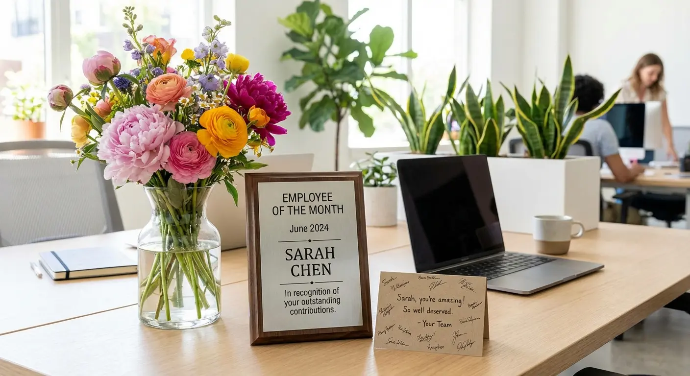 Colleagues honoring a coworker