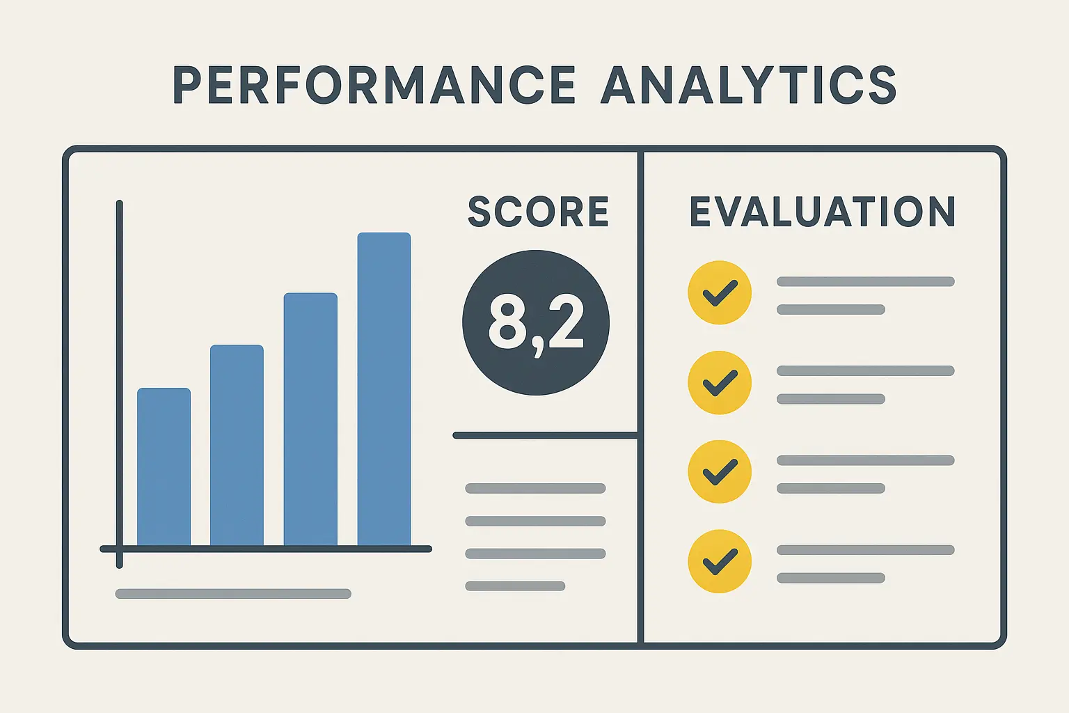 Resume performance analysis chart showing scoring across different criteria