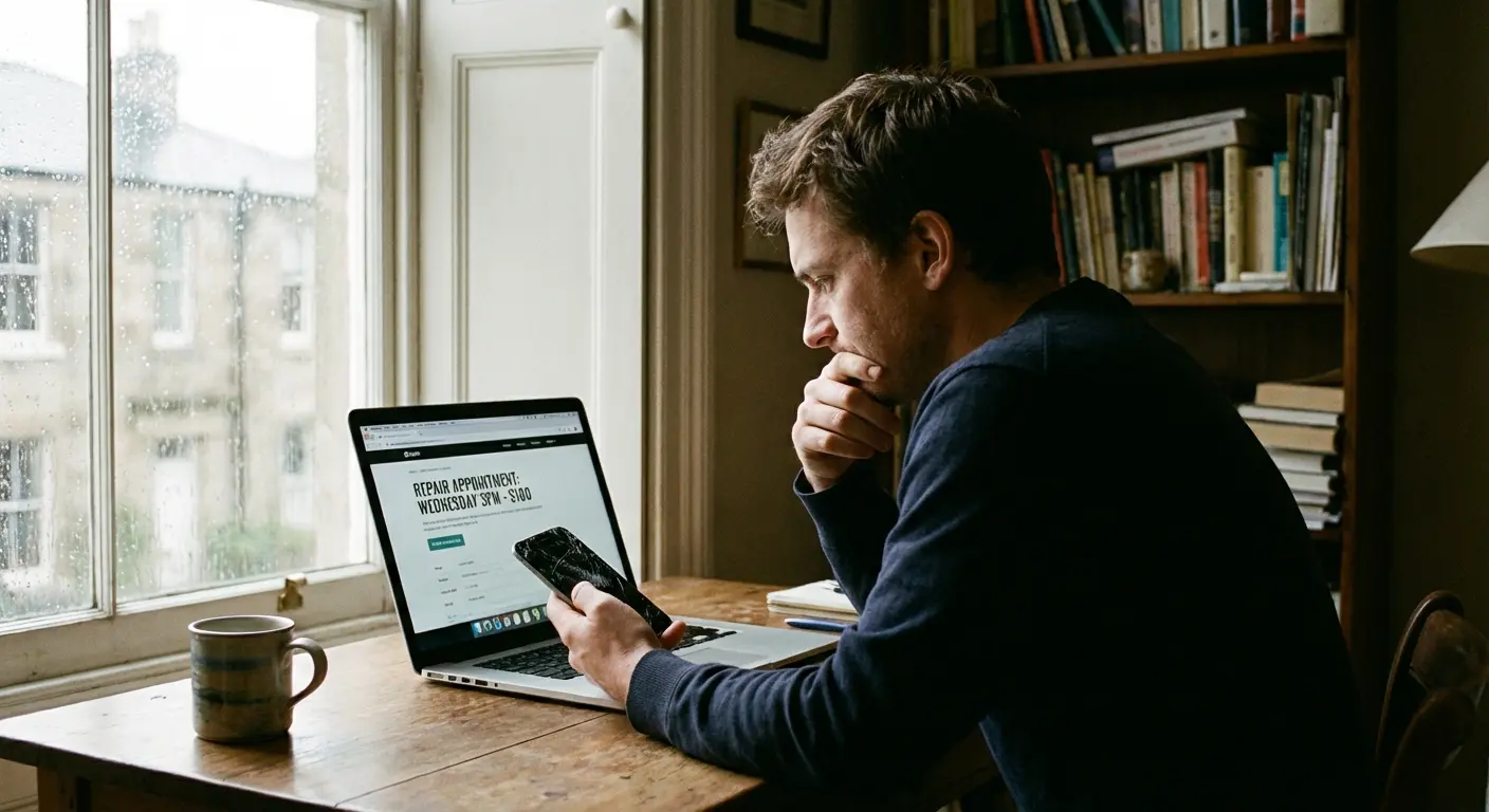 Google Pixel screen repair appointment decision process