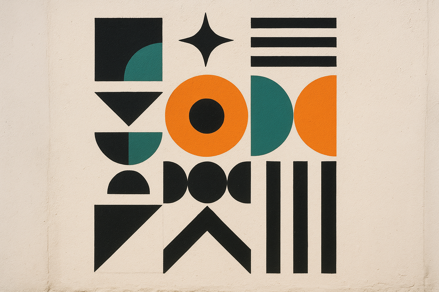 Geometric graffiti pattern wallpaper on phone