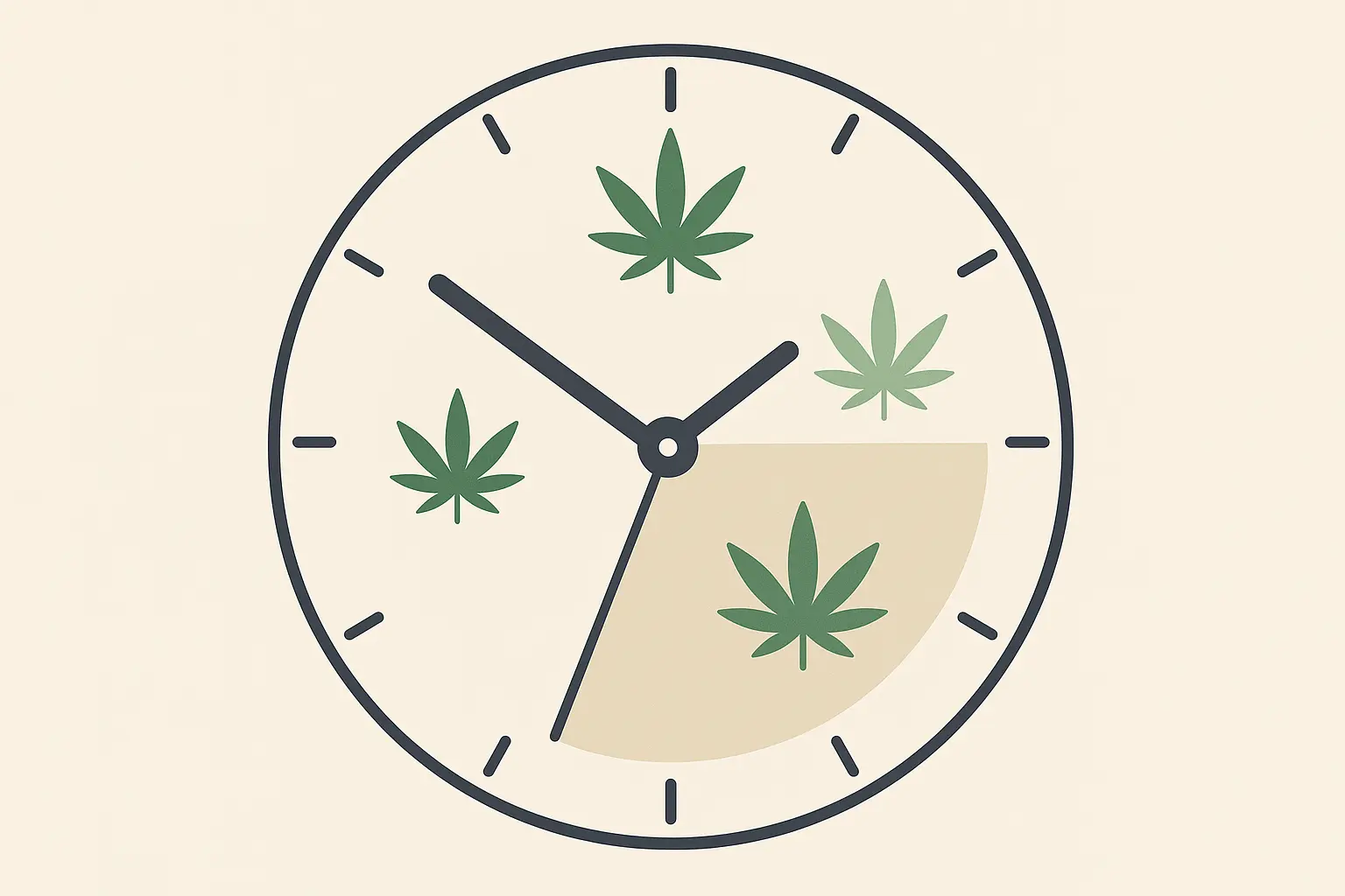 Cannabis effects timeline chart showing Donny Burger progression