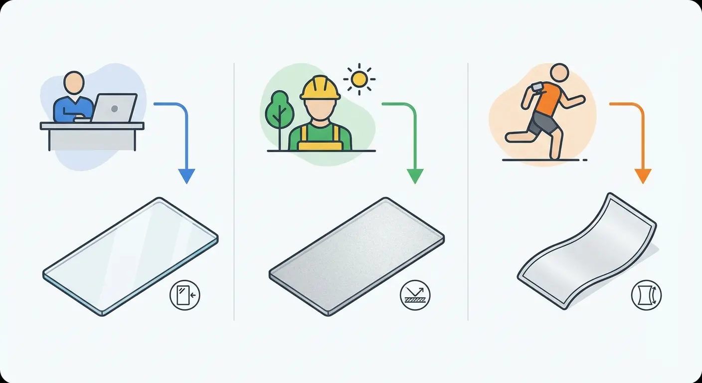 Different screen protector materials for users