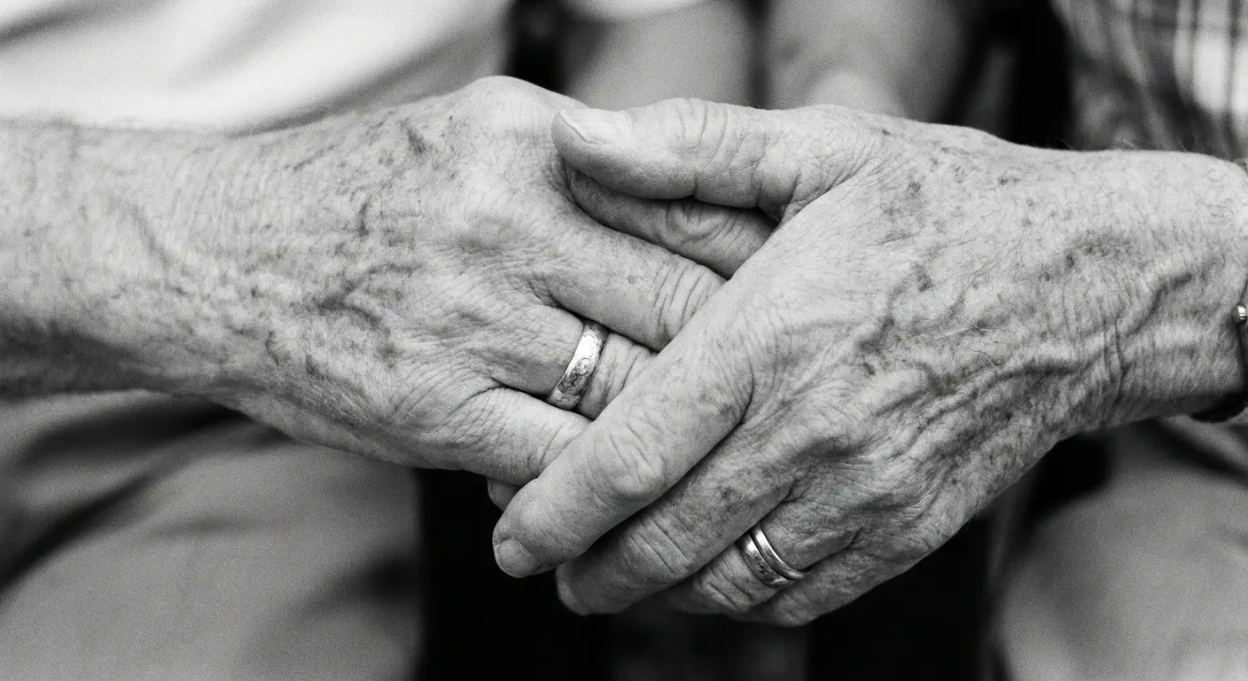 A loving couple holding hands representing spouses and partners