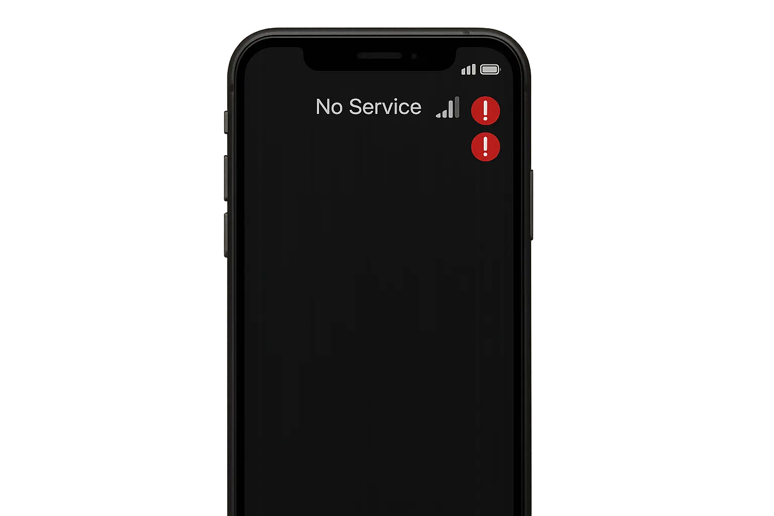 Phone showing no service warning
