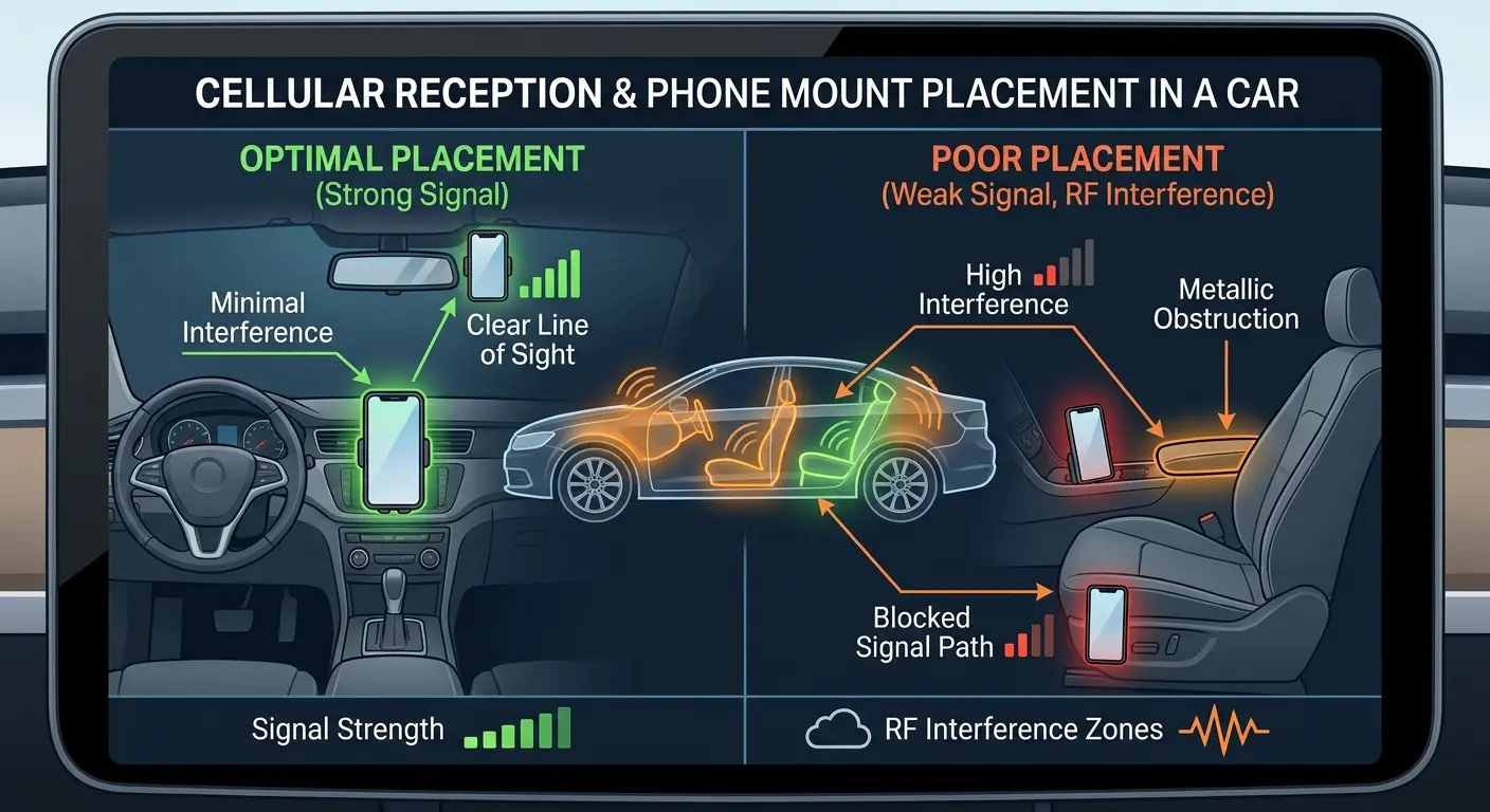 Car phone mount signal interference comparison