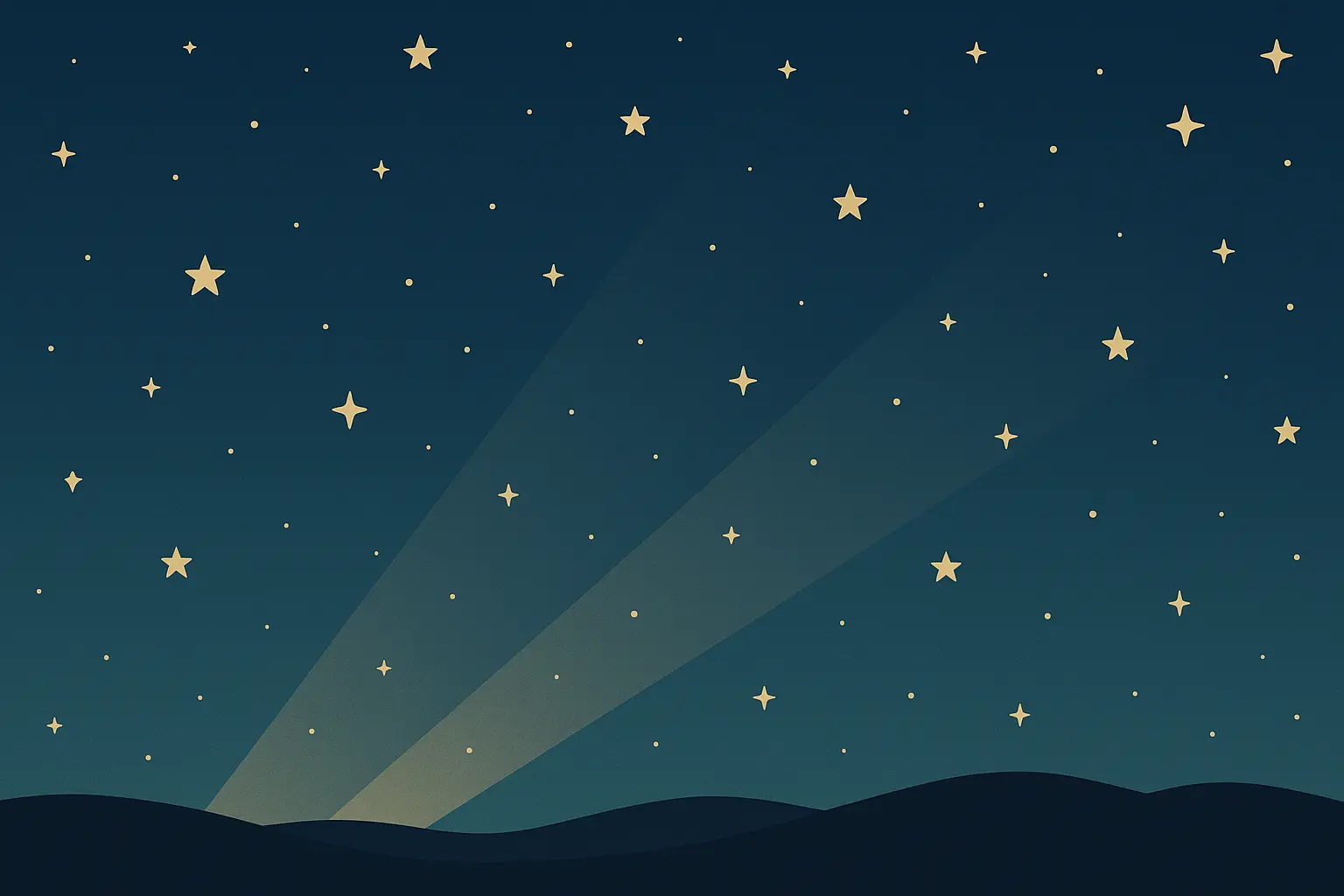 Peaceful sunset sky with stars