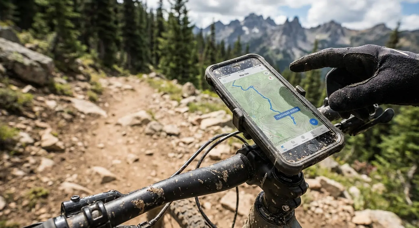 Rokform phone mount on mountain bike