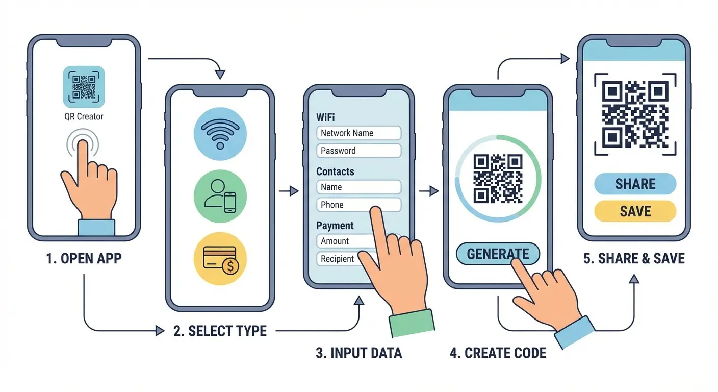 My phone generating a QR code