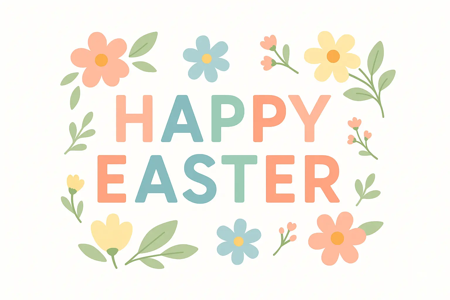 Happy Easter typography wallpaper with brush lettering