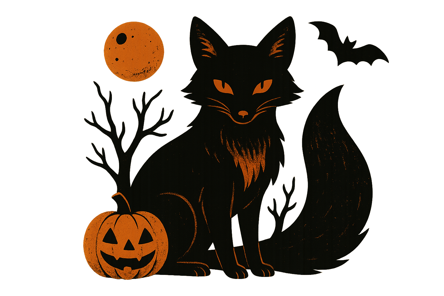 Spring fox with cherry blossoms wallpaper