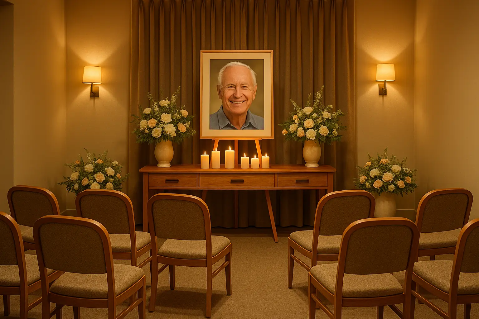 Family laughing together at celebration of life service