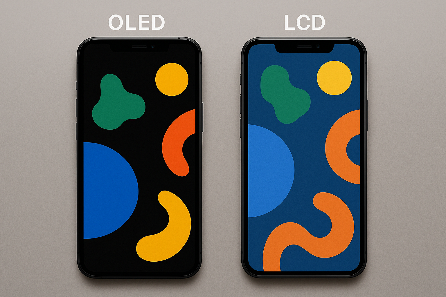 OLED vs LCD display comparison for phone wallpapers