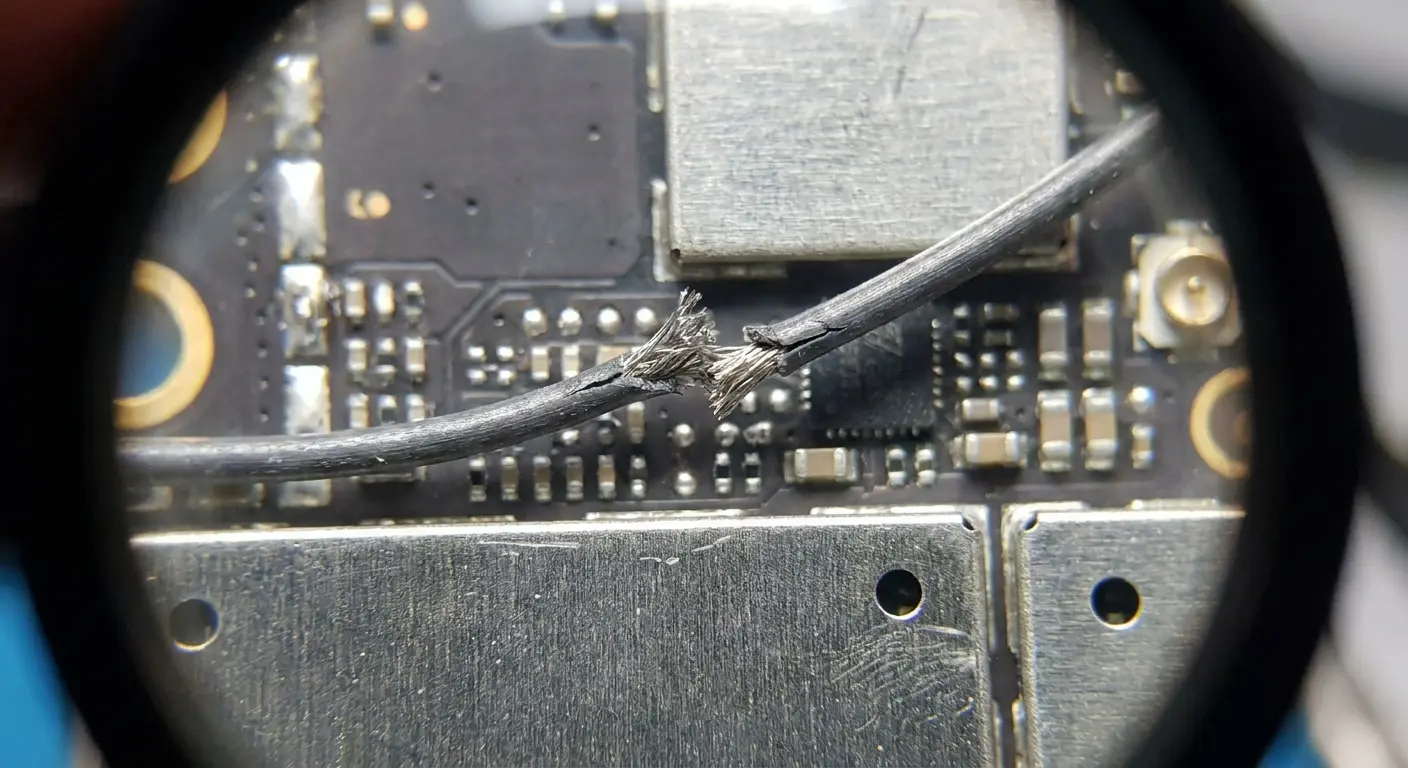Internal phone antenna cable damage