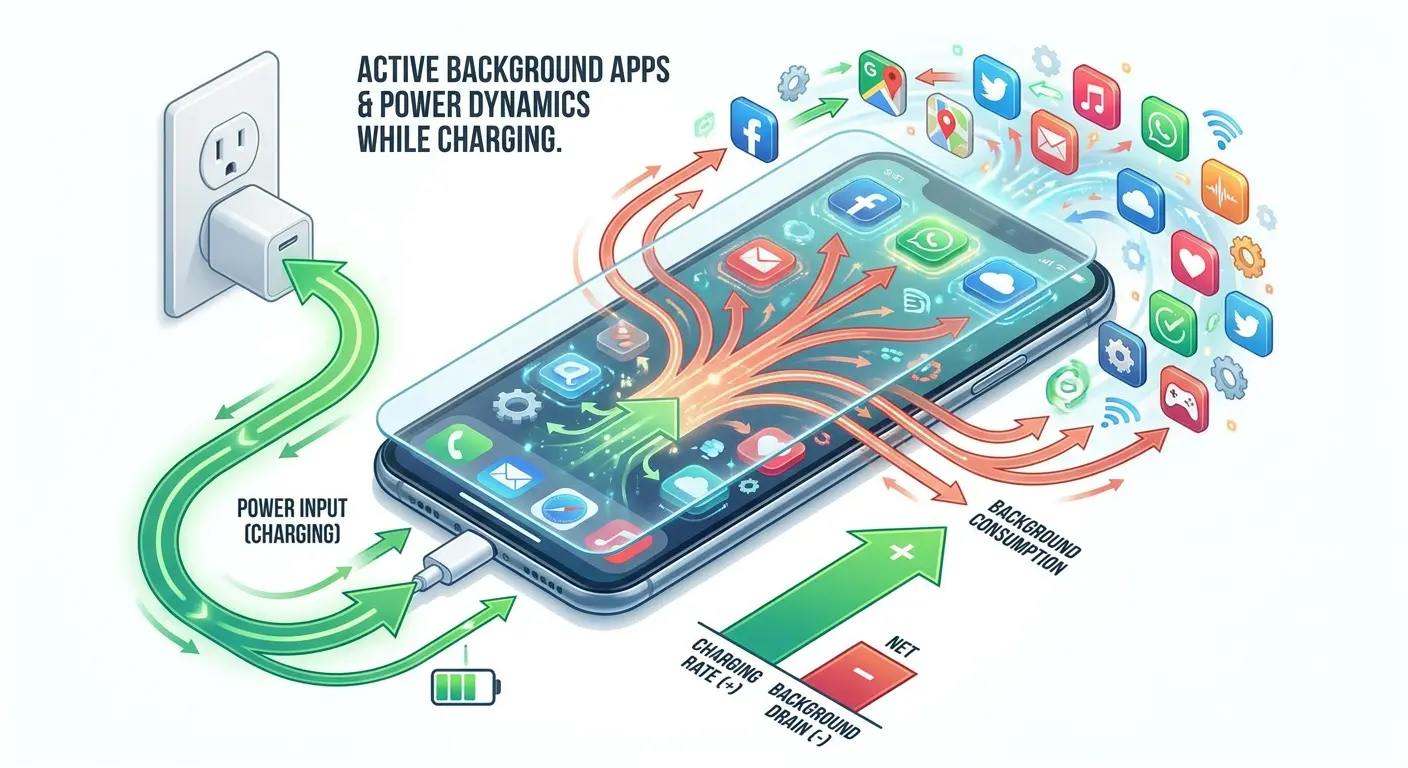 Background apps consuming power during charging