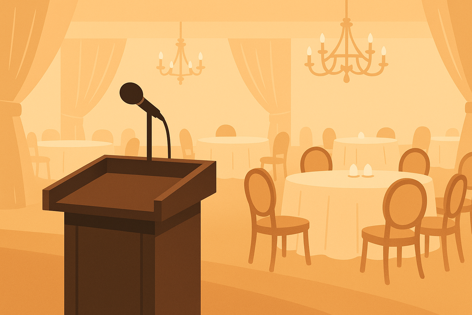 Groom giving wedding speech at reception