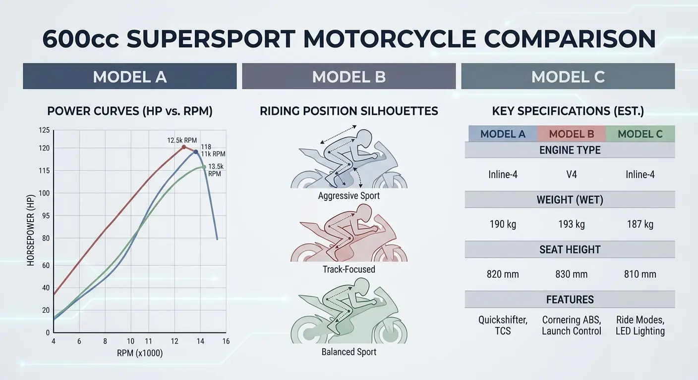 Honda CBR600RR sportbike comparison