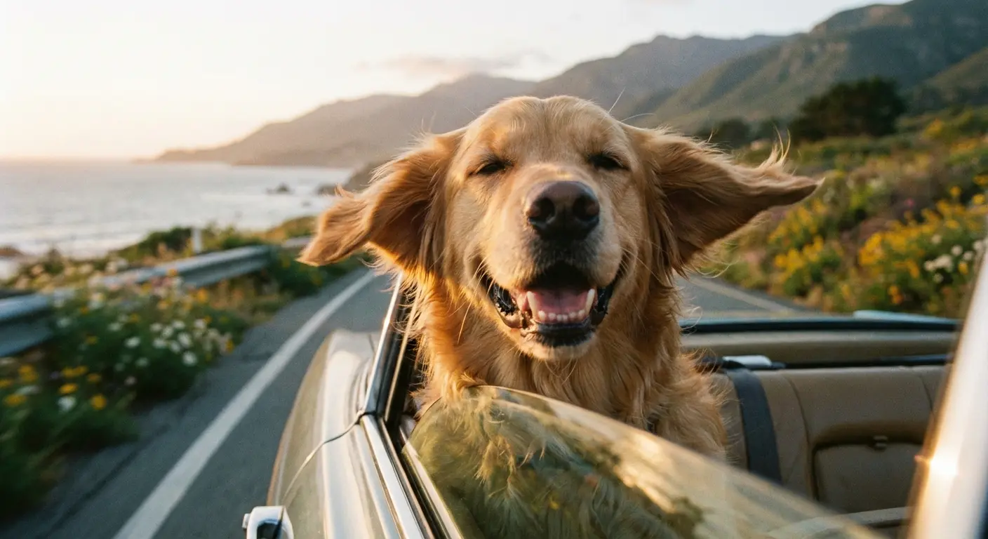 Adventure buddy dog car ride