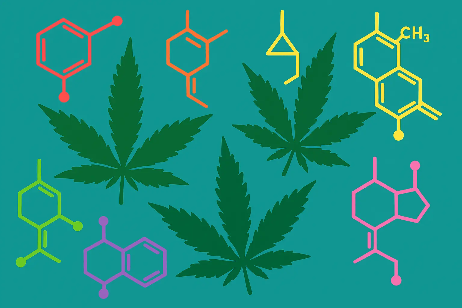 Cannabis terpenes molecular structure diagram