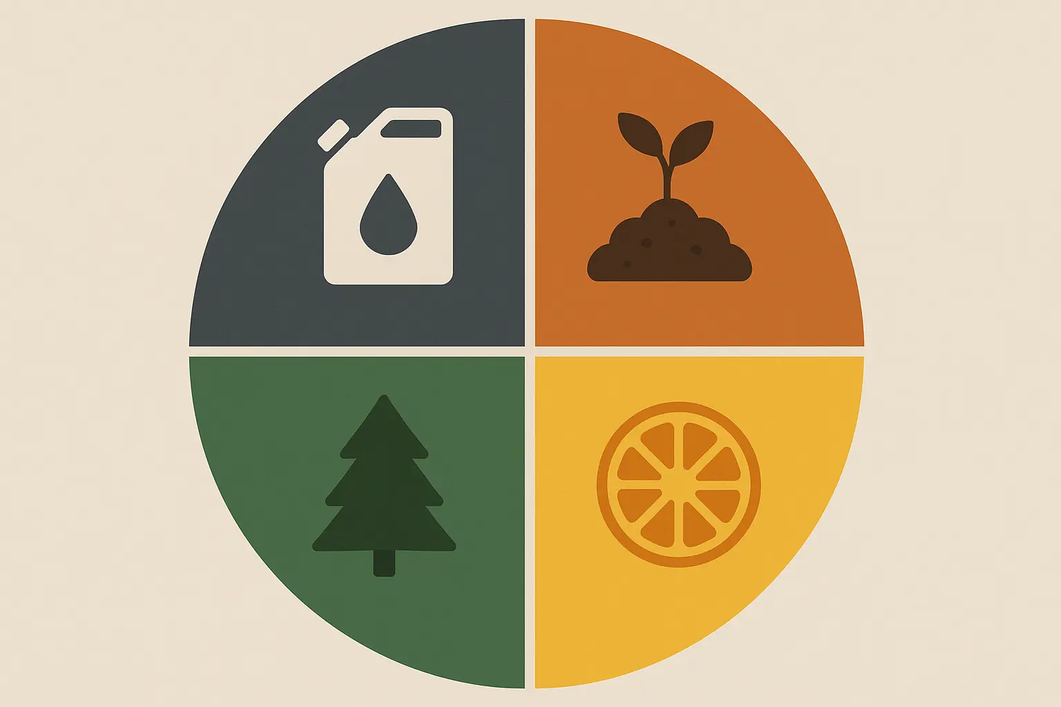 Cannabis terpene flavor wheel showing diesel and citrus profiles