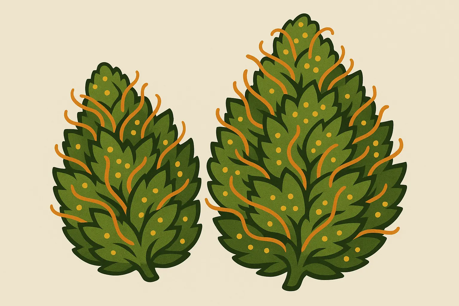 Pine Tar strain buds with distinctive resinous coating
