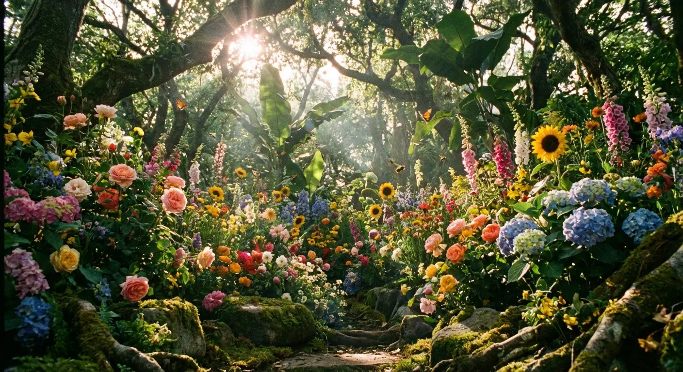 A blooming garden representing the legacy of a grandmother's family