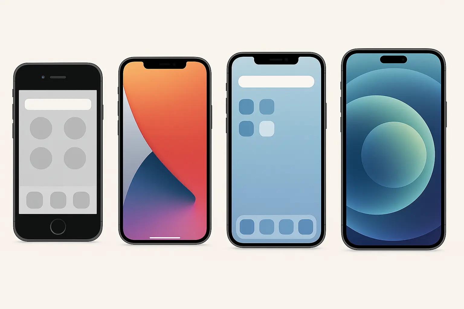 Side-by-side iPhone generation comparison