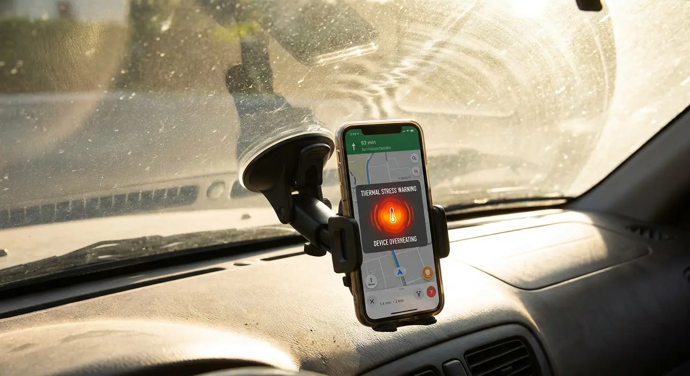 Phone mounted on bike handlebar
