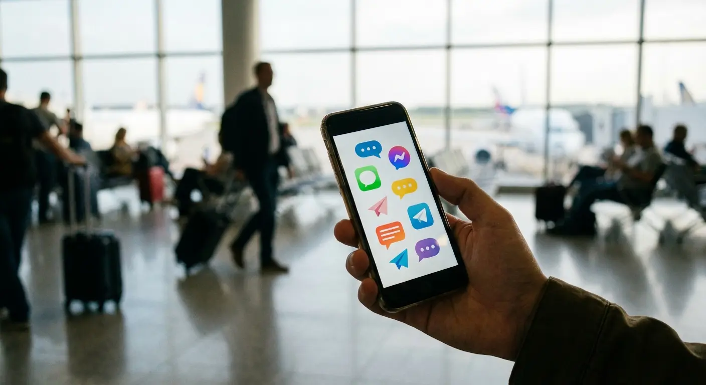 Messaging apps on smartphone screen