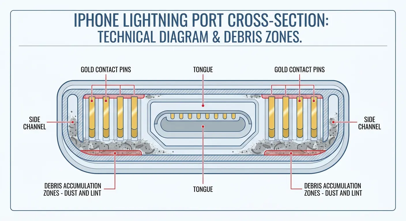iPhone charging port internal structure diagram