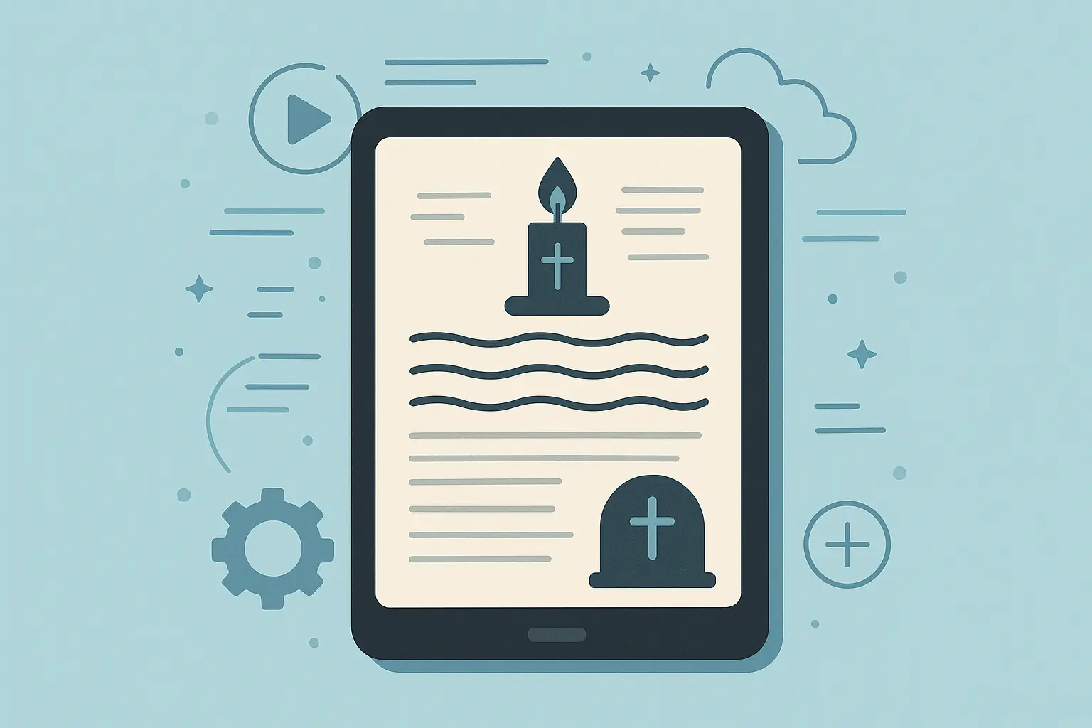 Digital sharing of funeral poems online