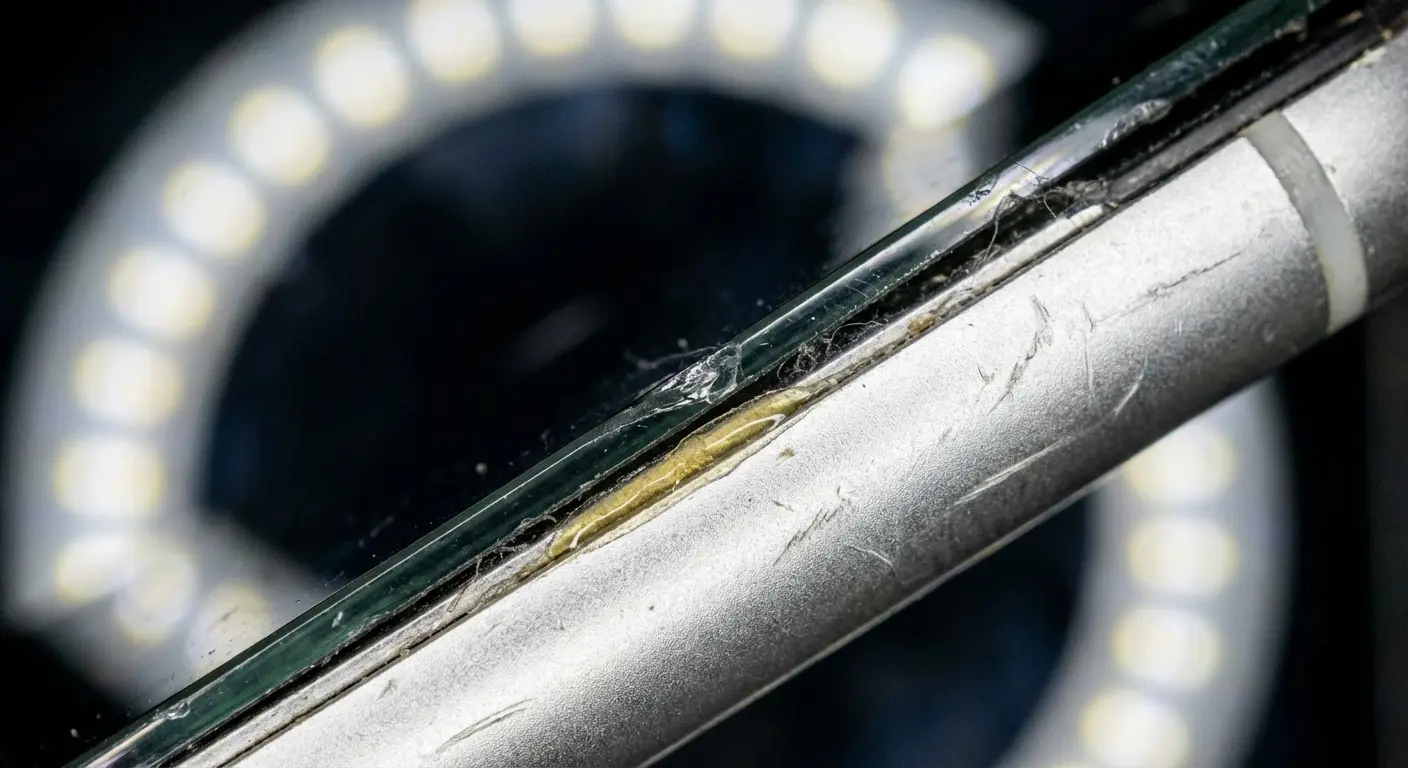 Close-up of phone adhesive seal separation