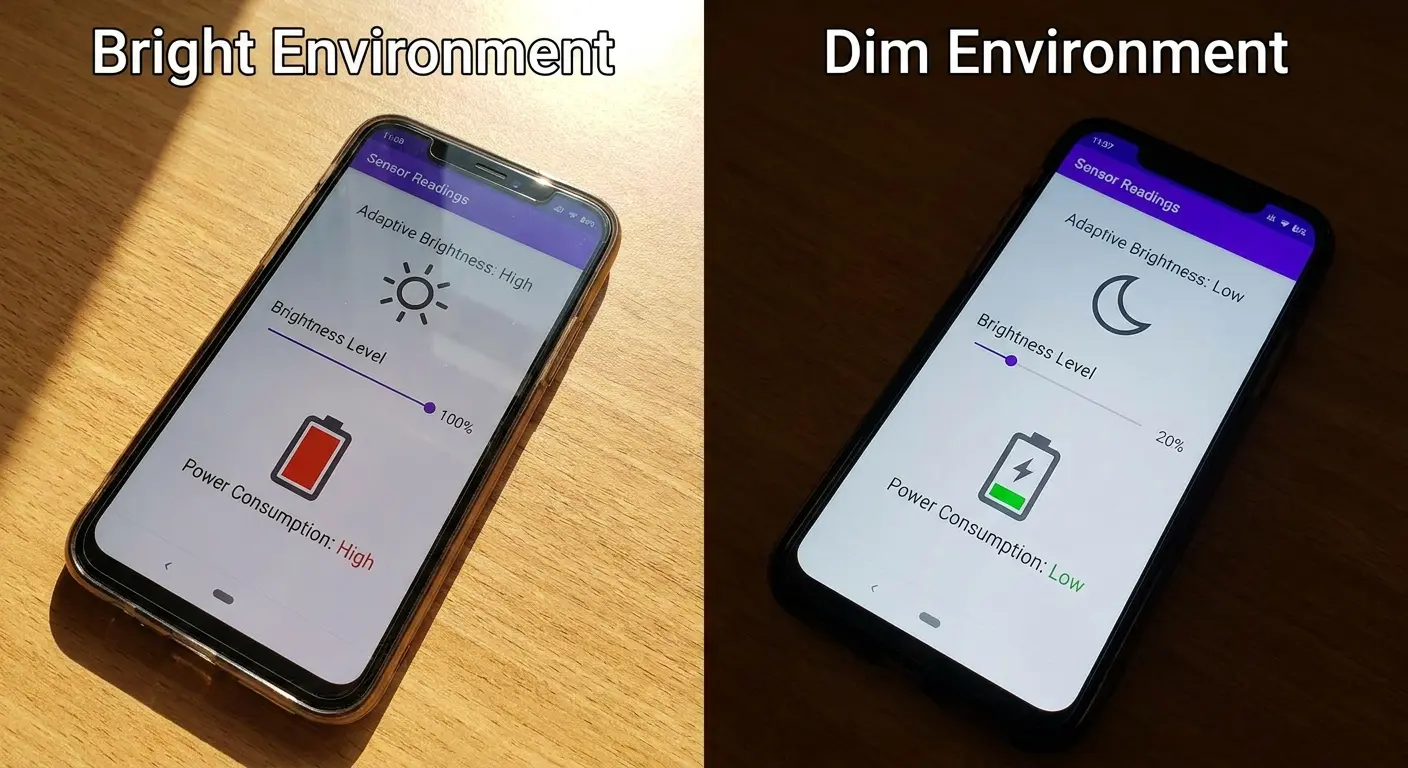 Adaptive brightness sensor placement issues