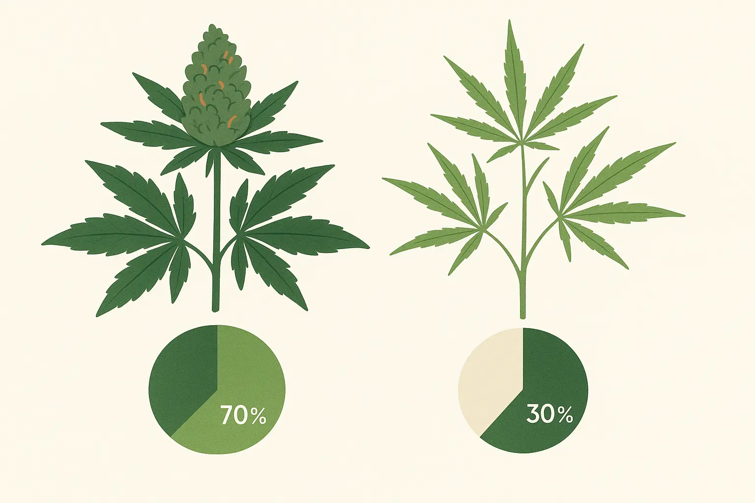 Cannabis indica vs sativa comparison chart