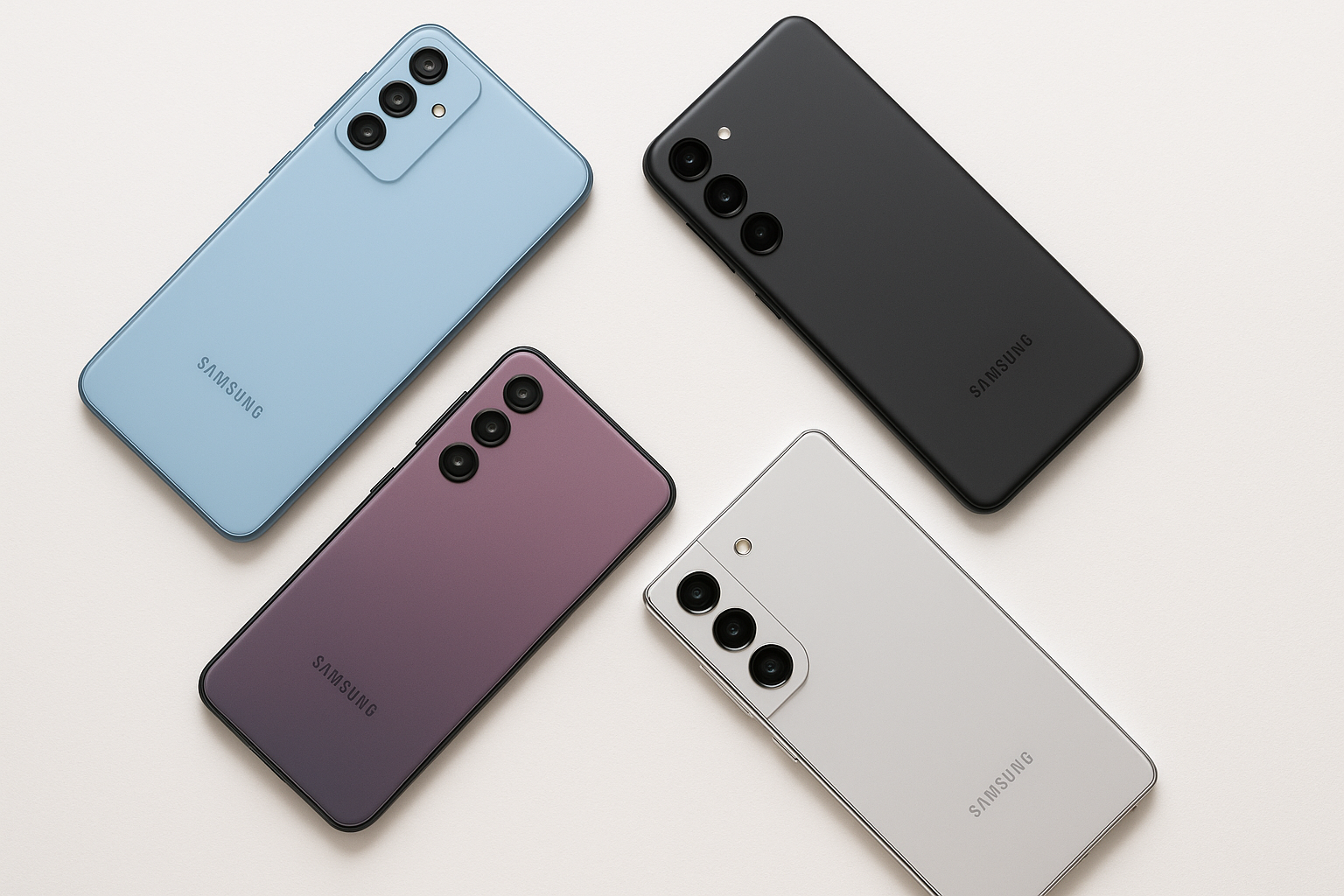 Samsung phones lineup display