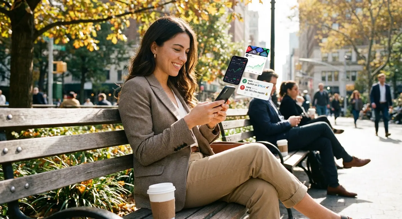 Smartphone showing the Public trading app social feed