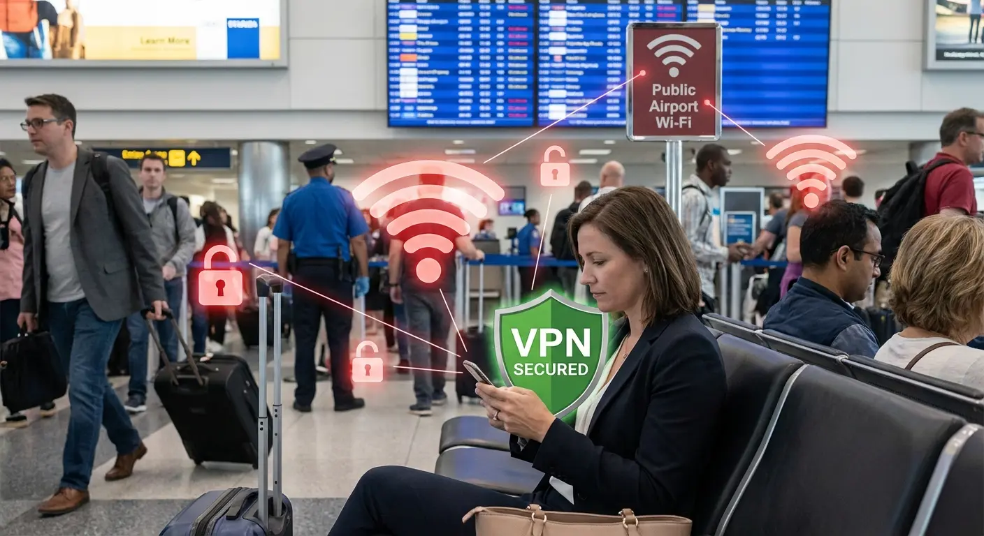 Layered mobile security protection illustration