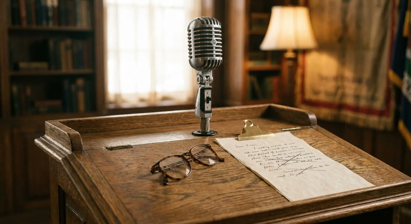 man giving a speech at a podium
