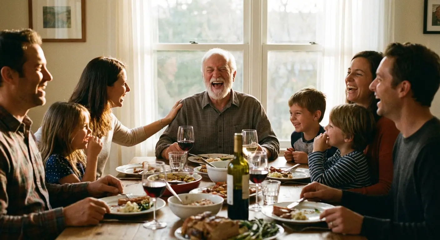 Uncle and niece sneaking ice cream for breakfast